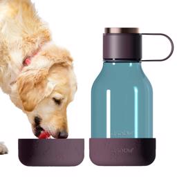 Asobu Tritan Plast Vattenflaska För Hunden Med Skål I BURGUNDY