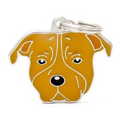 My Family Dog Tag Med Red Staffordshire Bull Terrier