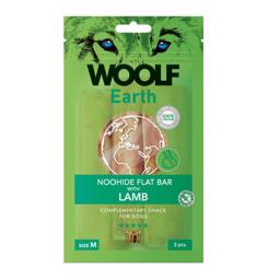 Woolf Earth NooHide FlatBar Lamm Naturliga Tuggben MEDIUM 3st
