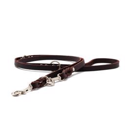 Handsytt CLASSIC Hundkoppel i Mjukt Läder Brunt Silver 200cm