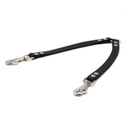 Handsytt Läderkoppel Chrome För Promenaden Med Två Hundar 15mm