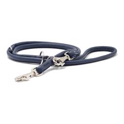 Deluxe handgjord rund läderlinje Justerbar Chrome & Demin Blue 200cm