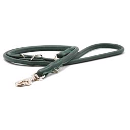 Deluxe Handgjord Rundläderkoppel Justerbar Chrome & Octan Grön 200cm