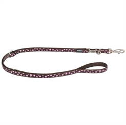 Röd Dingo Classic Hundkoppel Brun med rosa prickar