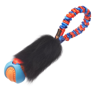 Tug-e-nuff Pocket Powerball Magnet Fårskinns Dummy m. Boll 30 cm Orange & Blå