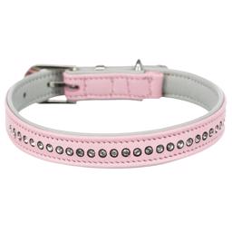 Trixie Active Comfort Läderhalsband med Rhinestone i Rosa