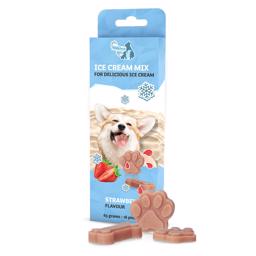 CoolPets Ice Cream Dog Ice Cream Mix med jordgubbar