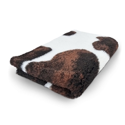 Vet Bed Extra Soft Design White & Brown Cow 100 x 150 cm