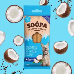 Soopa Vegan Dental Sticks Kokos & Chiafrö 4 st