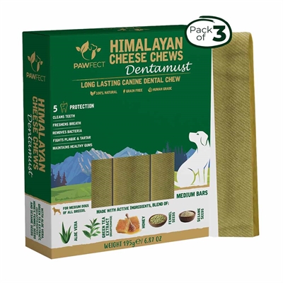 Pawfect Himalaya Dentamust Yaki Ostben med Aloe Vera MEDIUM 3 x 65g