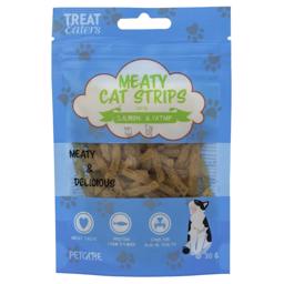 TreatEaters Cat treats Meaty Cat Strips Lax & Catnip 30g