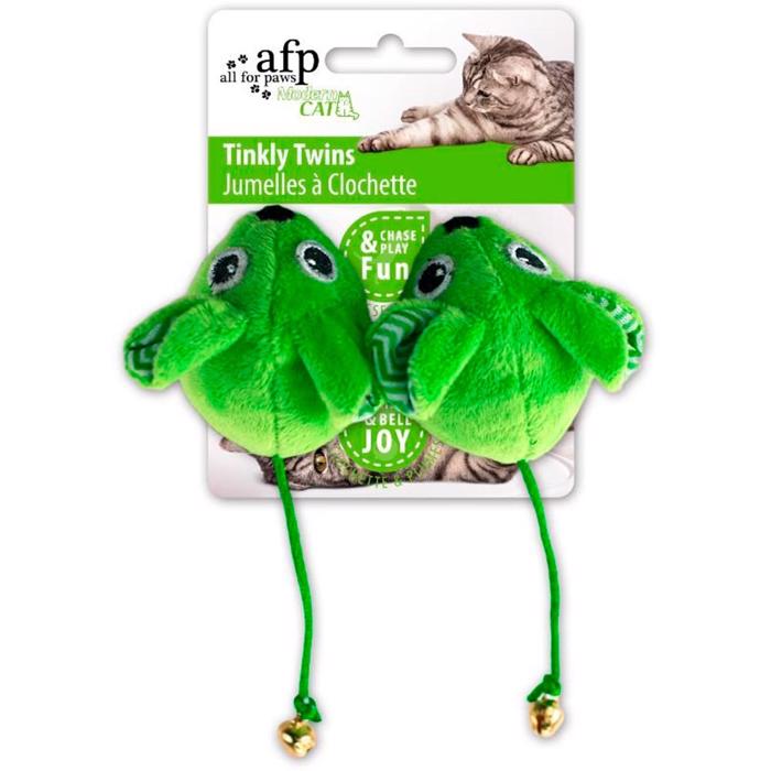 All For Paws Kattleksak Tinkly Twins GRÖN