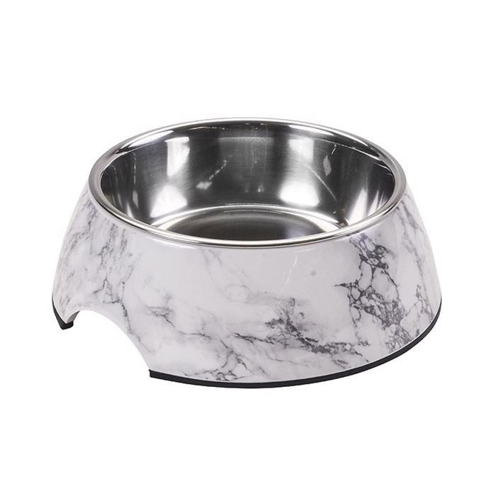 Royal Dog Food & Water Bowl Design Marble