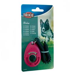 Trixie Sports Dogs Click med spiralkabel för infästning i färgen Mörkrosa
