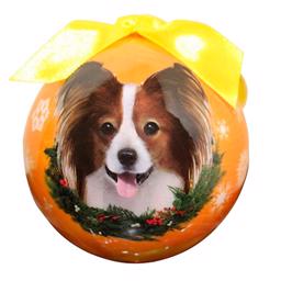 Christmas Ornament Julgranskula Med Papillon på Orange Kula