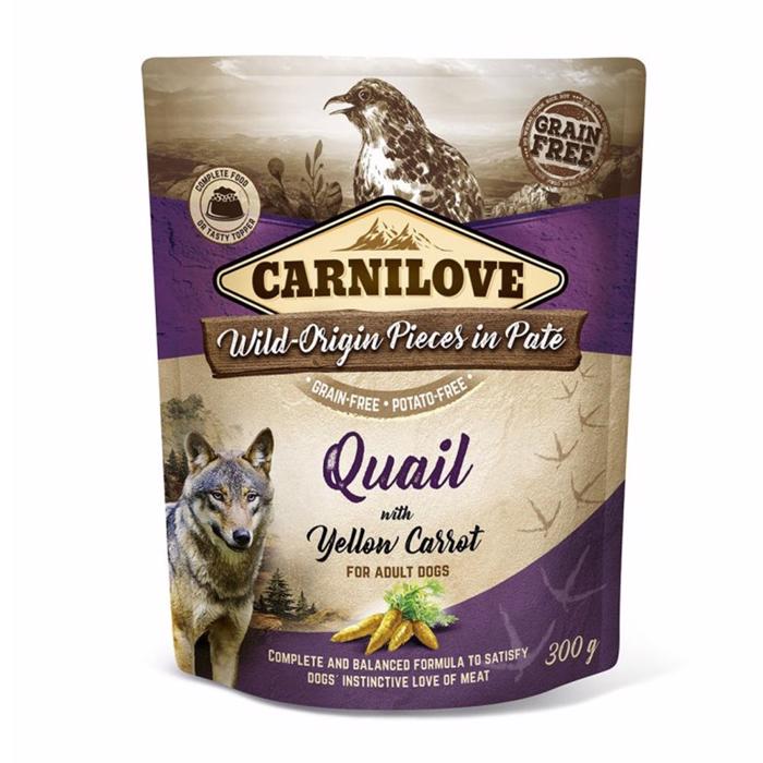 Carnilove Pouch Pate Våtfoder Med Vaktel och Gula Morötter 300 gram