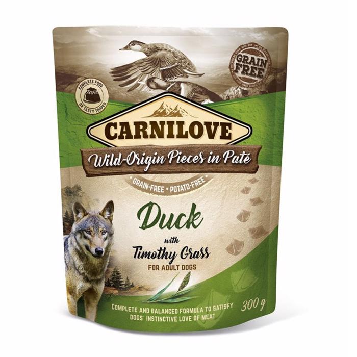 Carnilove Pouch Pate Våtmat med anka och Timothy Grass 300 gram