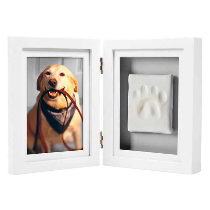 PawPrints Fotoram Stående Med Tassavtryck White