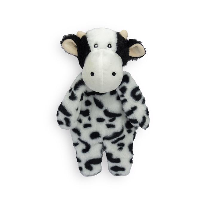 PartyPets Floppy Dog Teddy Bear Cow i svart och vitt