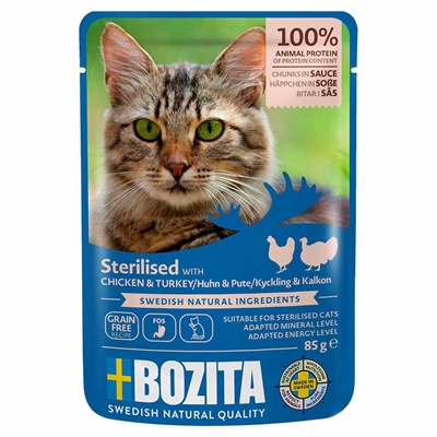Bozita Feline Sterilised Bitar i Sås Kyckling & Kalkon 85g