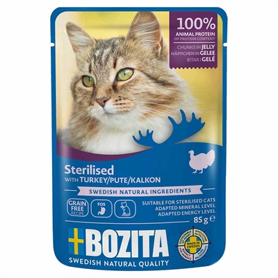 Bozita Feline Sterilised Bitar i Gelé Kalkon 85g
