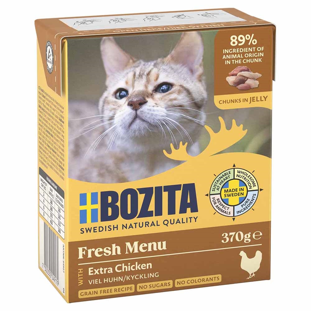 BOZITA Kattmat Bitar I Gelé Med 100% Färsk Kyckling Extra