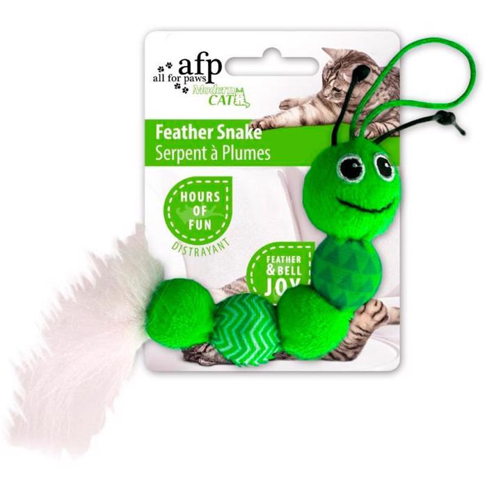 Allt för Paws Cat Toys Feather Snake GREEN