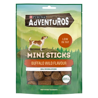 Adventuros Mini Sticks Buffalo Wild Flavour Hundgodis 90g