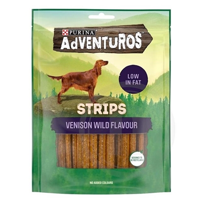Adventuros Strips Vension Wild Flavour Hundgodis 90g