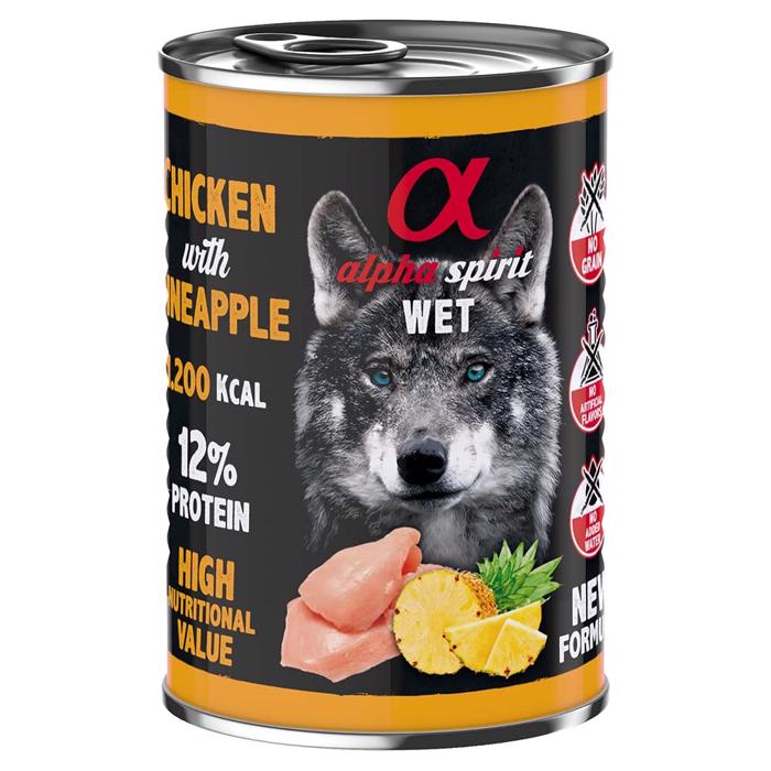 Alpha Spirit Wet Chicken & Pineapple Våtfoder för Hund 400g
