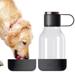 Asobu Tritan Plast Vattenflaska För Hunden Med Skål i SVART