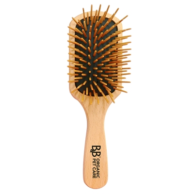 B&B Premium Wood Pin Brush Borste i Trä För Lång Päls
