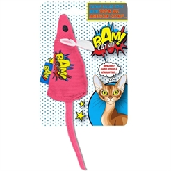 BAM Catnip Pink Mouse Festligt Kattleksak Med Kattmynta