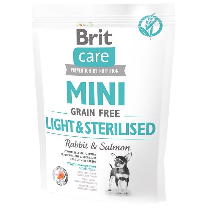 Brit Care Hundfoder MINI Light & Sterilized Rabbit & Lax