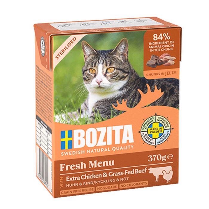 BOZITA Kattmatsbitar i gel STERILISERAD Chicken & Steak