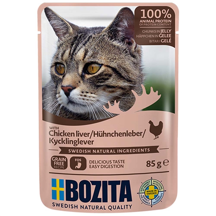 Bozita Feline Bitar i Gelé Kycklinglever 85g