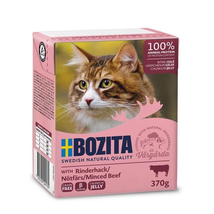 BOZITA Kattfoderbitar i gelé med 100 % färsk nötfärs