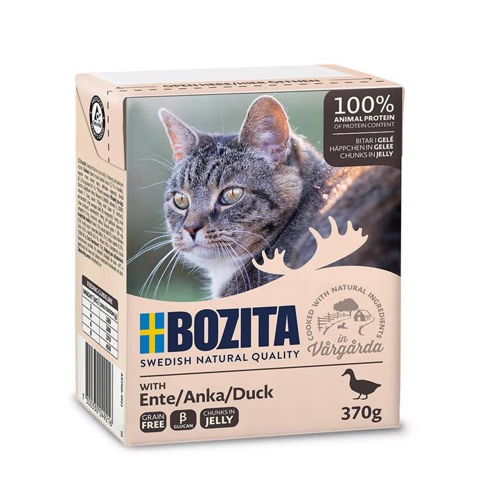 BOZITA Kattfoderbitar i gelé med 100 % färskt ankkött