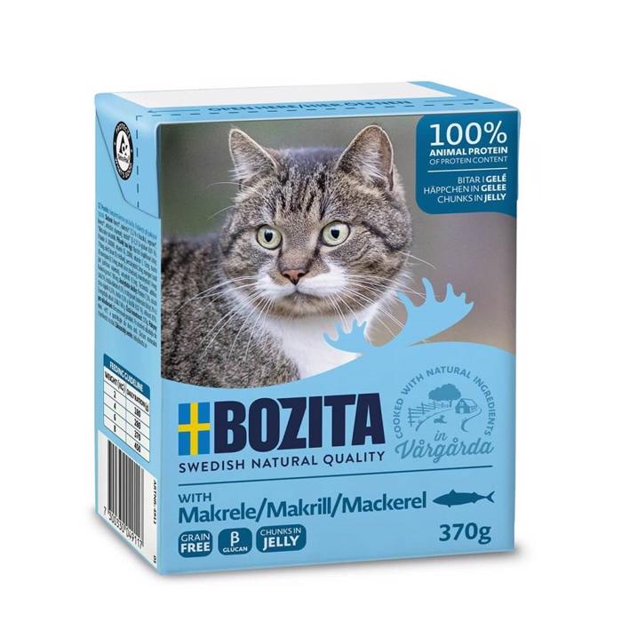 BOZITA Kattfoderbitar i gelé med 100 % färsk makrill