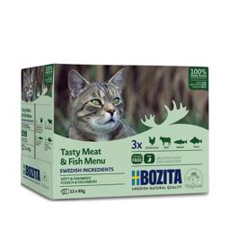 BOZITA Tasty Meat & Fish Menu I Gelé MIXBOX 12st