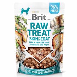 Brit Raw Treat Skin & Coat med Fisk, Kyckling, Probiotika & Alger 40g