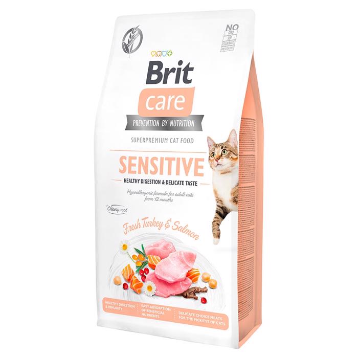Brit Care Cat Food For Sensitive Cats Sensitive Fresh Turkey & Lax