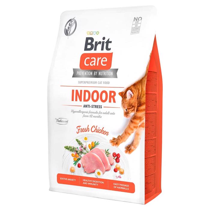 Brit Care Kornfritt kattfoder inomhus Anti-Stress 2 KG
