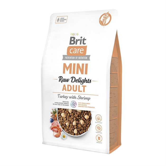 Brit Care MINI Hundfoder Raw Delights Adult Turkey & Shrimp 2kg
