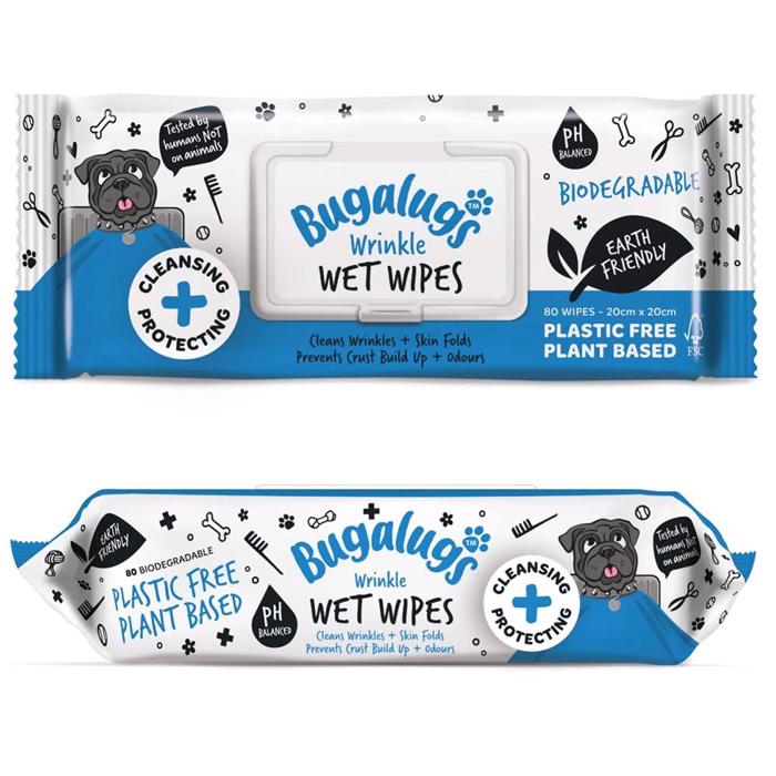 Bugalugs Wrinkle Wet Wipes Rengöringsservetter för rynkor och hudveck 80 st