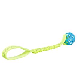 Trixie Bungee Tugger Ball Kastrep Med Blå Boll Neon Rep
