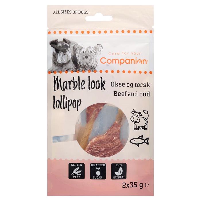 Companion Marble Look Lollipop Lollipops Med Lamm & Torsk 2 st