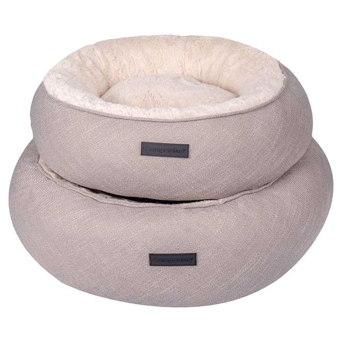 Companion Donut Bed För Hundar och Katter Gråbrun & Beige