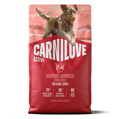 Carnilove Active Hundfoder Adult Venison, Reindeer & Wildboar 4 kg