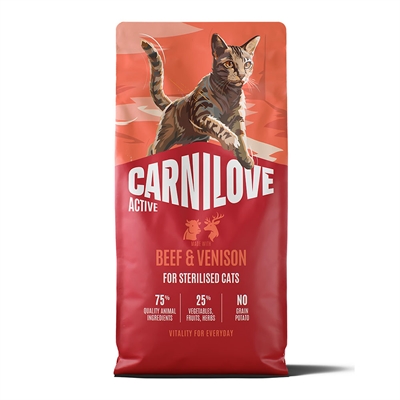 Carnilove Active Kattfoder för steriliserade med Nötkött & Vilt 6 kg